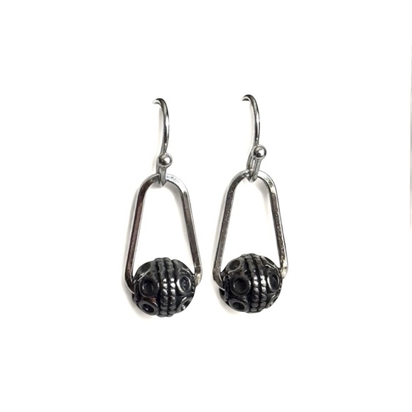 5 For $25💫Alternative Gunmetal Ball Dangles Earrings - Picture 3 of 4